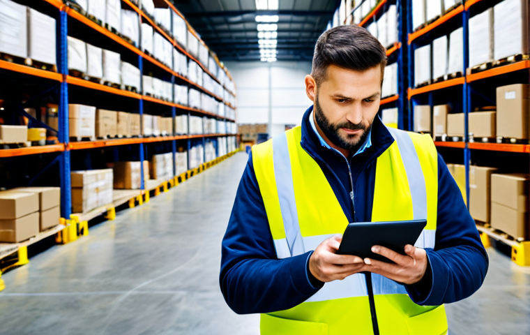 **

"A professional logistics manager, fully clothed in appropriate attire, standing in a modern warehouse, reviewing inventory on a tablet, professional environment, safe for work, perfect anatomy, natural pose, well-formed hands, proper finger count, family-friendly."

**